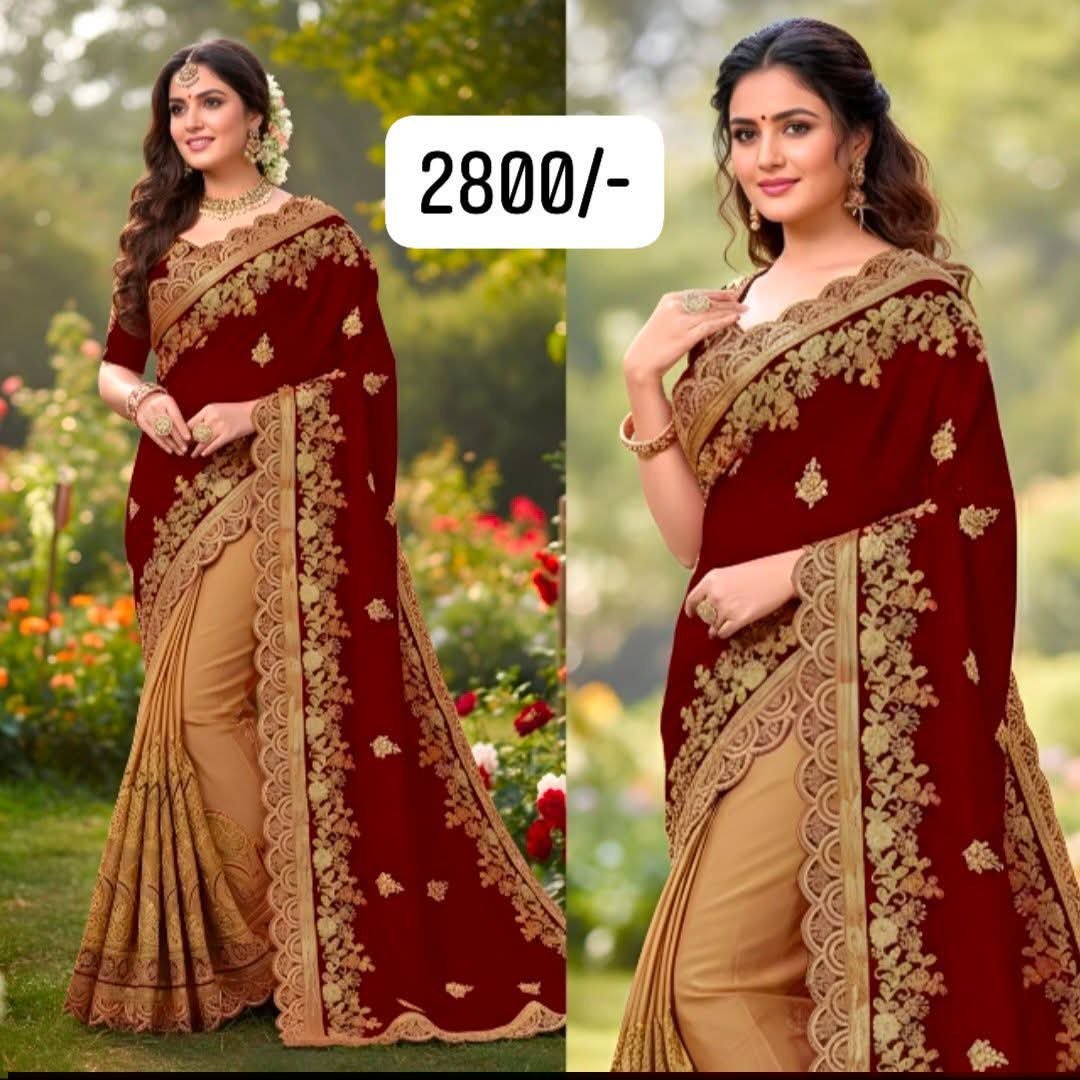 2024/07/1000211470.jpg ইন্ডিয়ান ওয়েটলেস জর্জেট এমব্রয়ডারি করা শাড়ি - Image 1