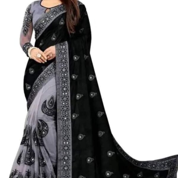 এক্সক্লুসিভ ওয়েটলেস জর্জেট এমব্রয়ডারি করা শাড়ি