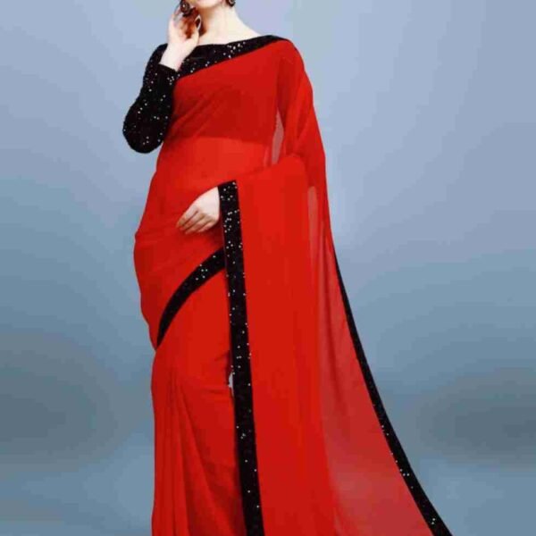 এক্সক্লুসিভ ওয়েটলেস জর্জেট  পার্টি শাড়ি